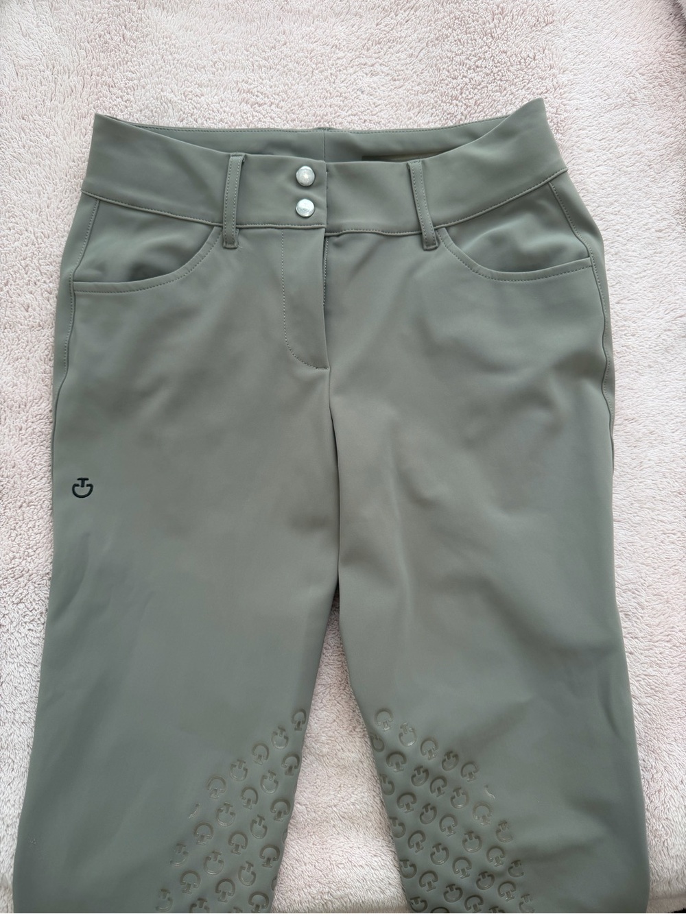 Women's Olive Green High-Waist Grip Riding Leggings